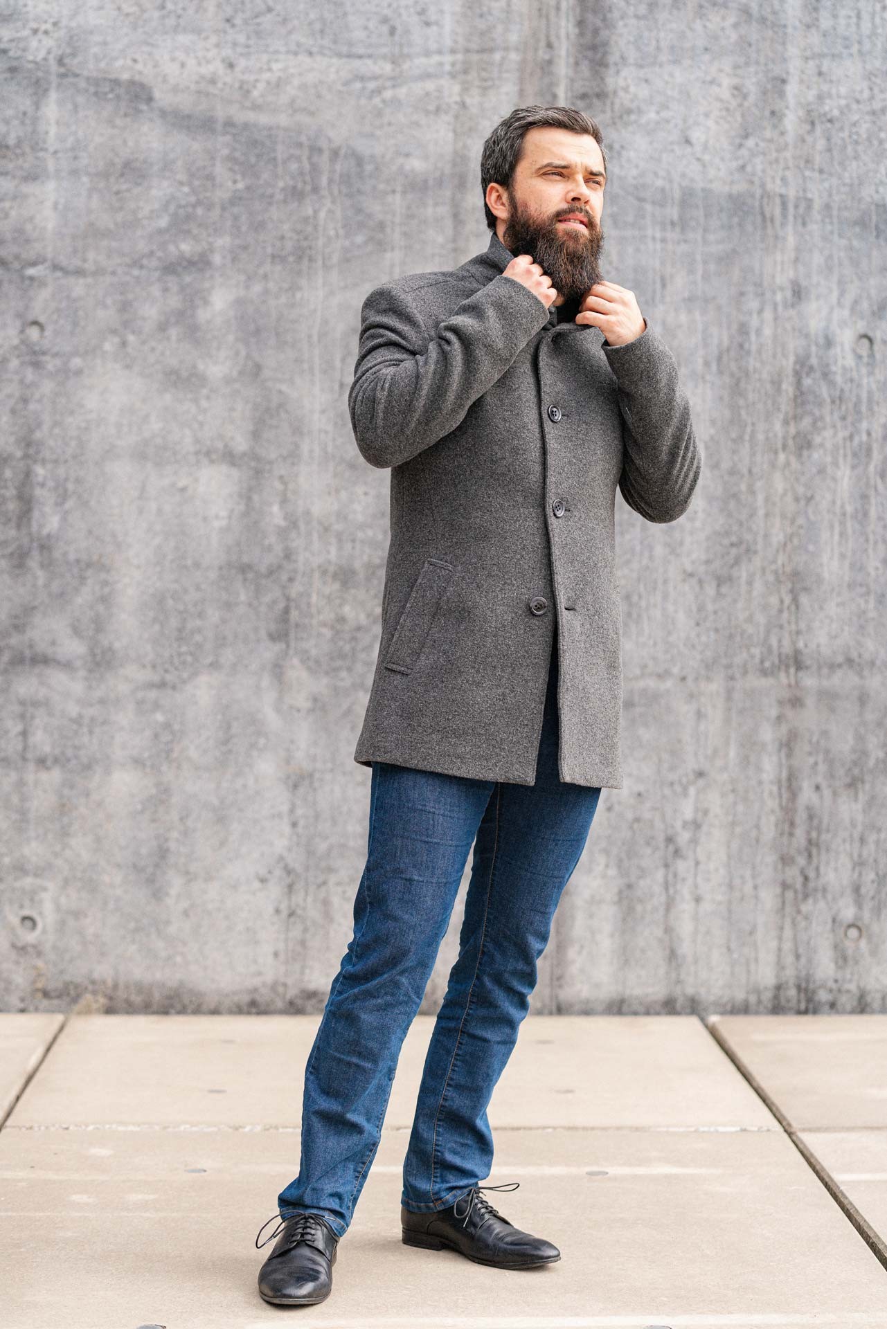 Pánský kabát LEVIS šedý