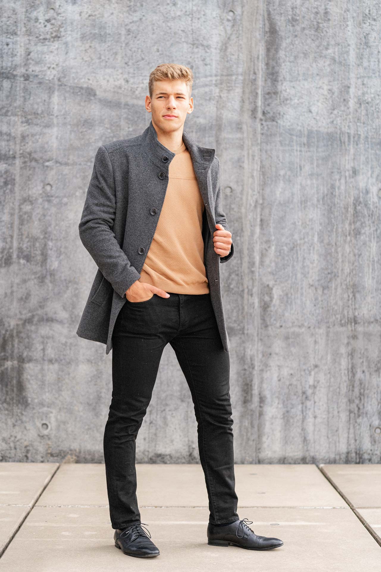 Pánský kabát LEVIS šedý