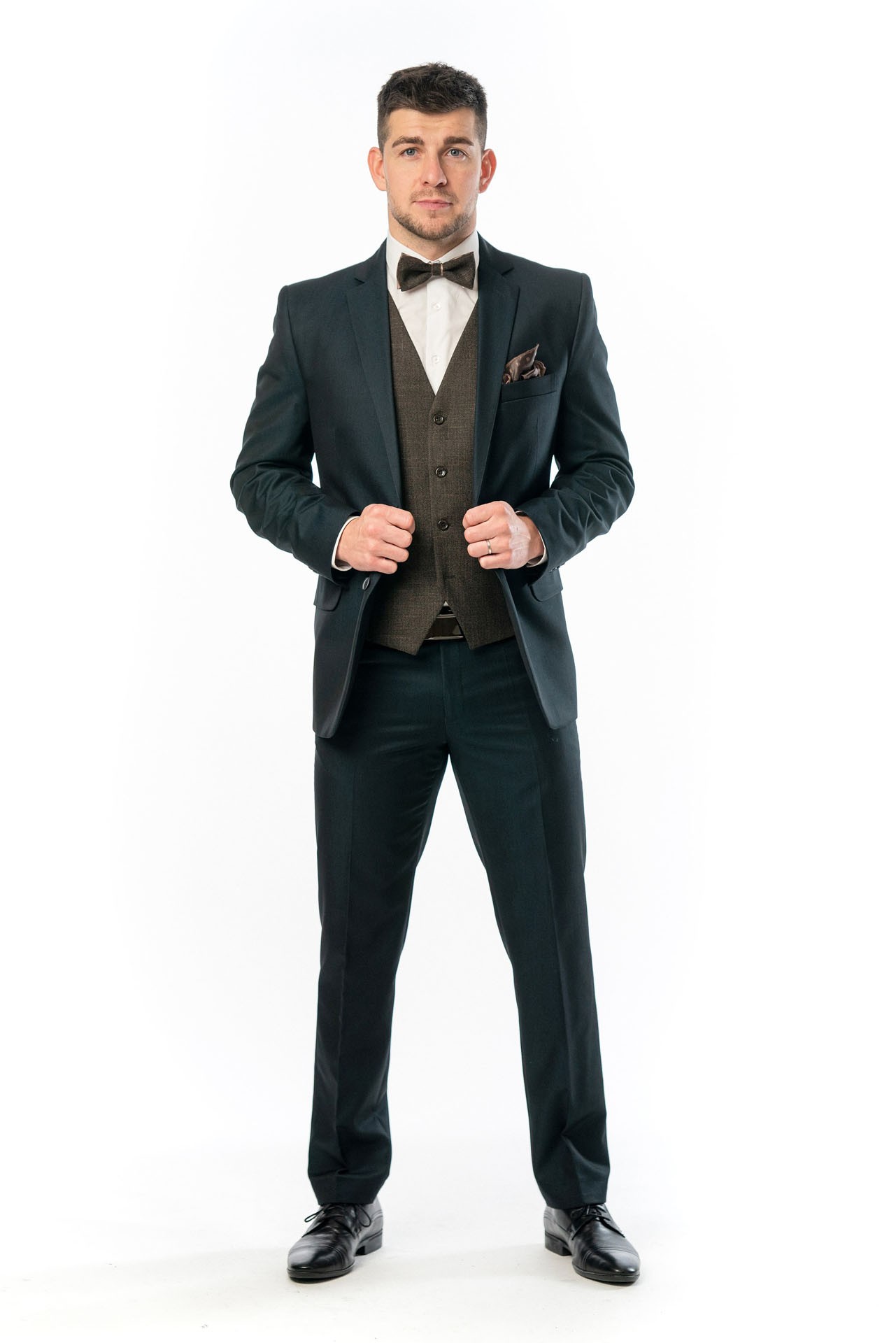 Pánský oblek - modrá ocel